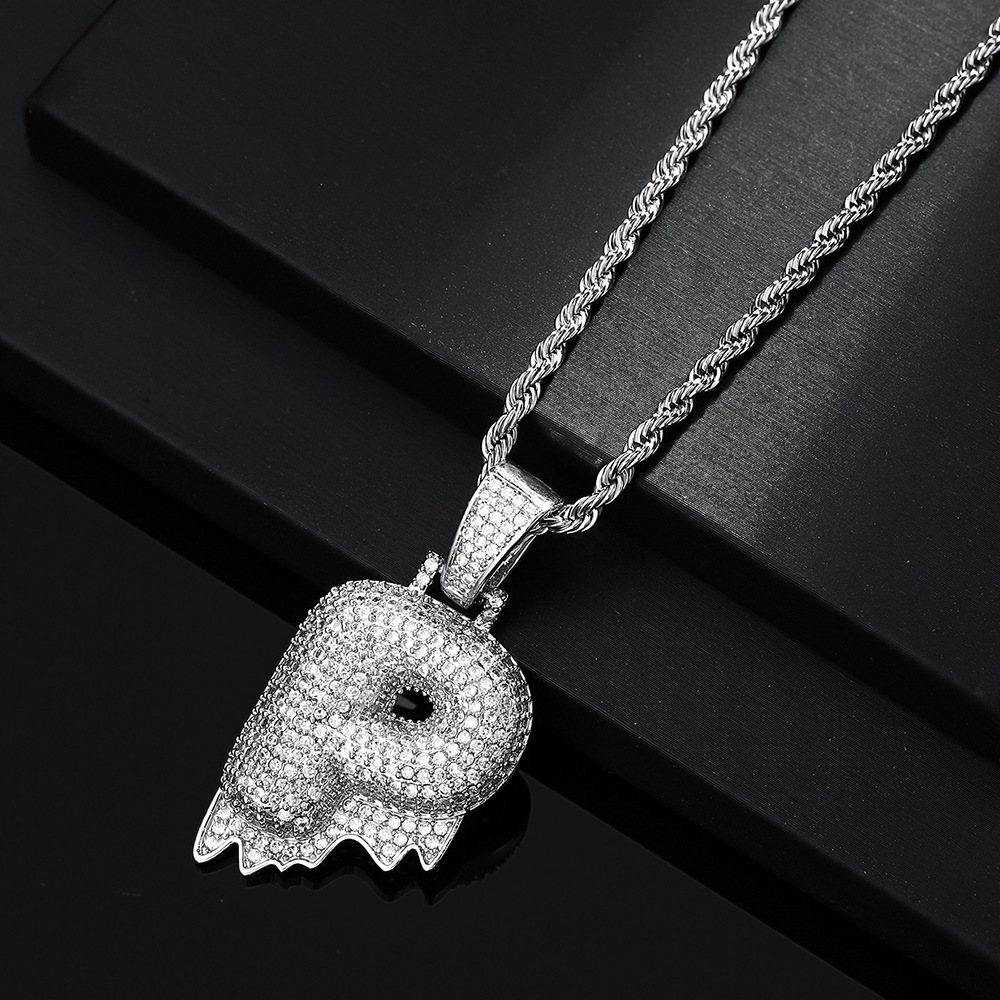 Cross-border hip hop burbuja colgante 26 letras nombre personalizado nicho accesorios de personalidad de zircon para hombres