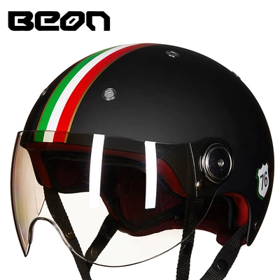 Motorcycle Safety Supplies: safety helmet lightweight personality - matte-blackred-white-green-little-italy-m