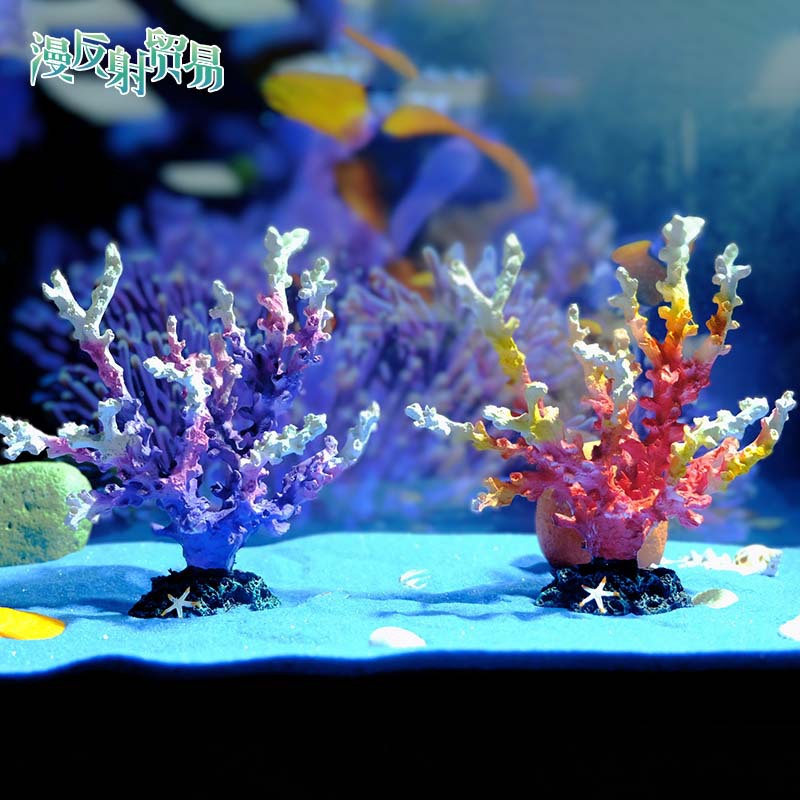 Artificial resina coral acuario decoración micro paisaje artesanía escritorio decoración natación peces jugar