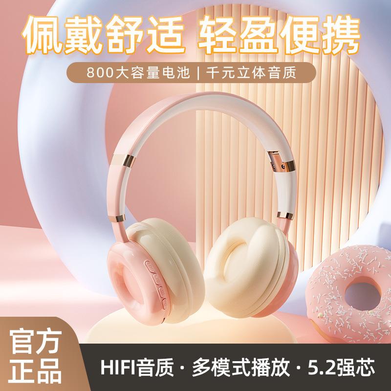 New Donut Bluetooth Headset Headset Wireless Headset with Mai Super Sound Quality Stereo Cross-border Explosive