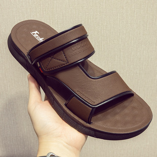 Men's Sandals Thick Sole Non-slip 2025 Summer New Beach Shoes Outer Wear Driving Wear-resistant Dual-purpose Men's Sandals
