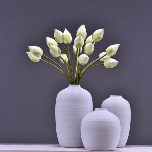 Lan Jin Wholesale Artificial Lotus Flower Fake Lotus Bud Home Decor New Chinese Zen Style Flower Arrangement Design