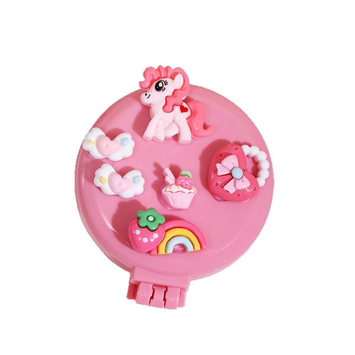 Lindo peine de cojín de aire portátil mini peine plegable portátil para niñas peine pequeño airbag de dibujos animados peine de masaje espejo uno image 6