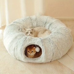 冬の猫のトンネルの長いぬいぐるみの猫のぬいぐるみの柔らかい快適なペットの巣の折り畳み式の猫の通路の四季