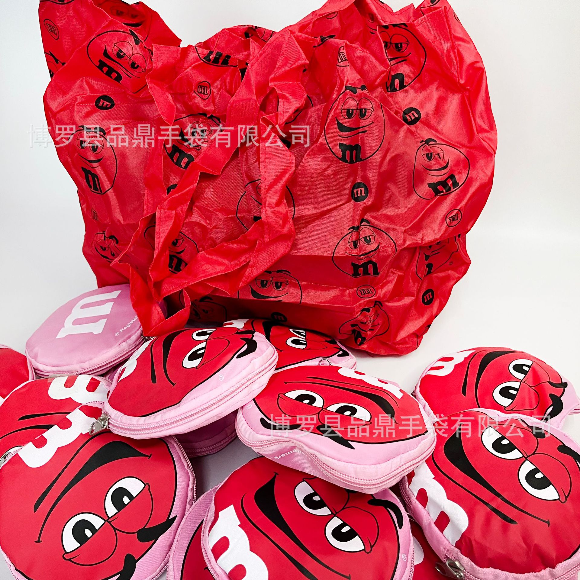 厂家供应m字折叠轻薄逛街单肩手提环保购物袋涤纶便携通勤收纳袋