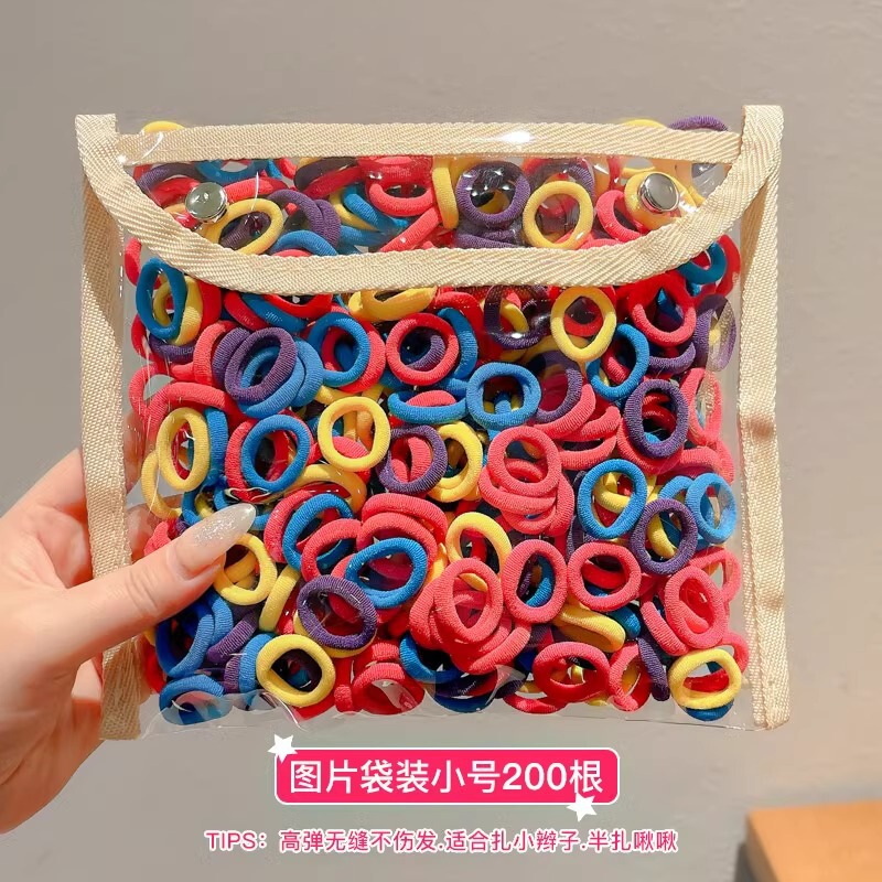 韩版儿童发圈无痕耐用毛巾圈头绳高弹力皮筋发绳儿童百搭纯色发饰|undefined