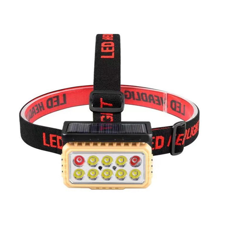 Faro de inducción transfronterizo carga solar Reflector lámpara de minero montada en la cabeza lámpara de pesca al aire libre camping noche faro