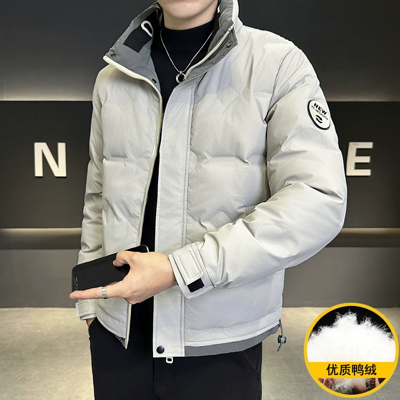 Национальный стандарт 50% мужской зимний пуховик модный воротник красивый универсальный утка теплая молодежная куртка