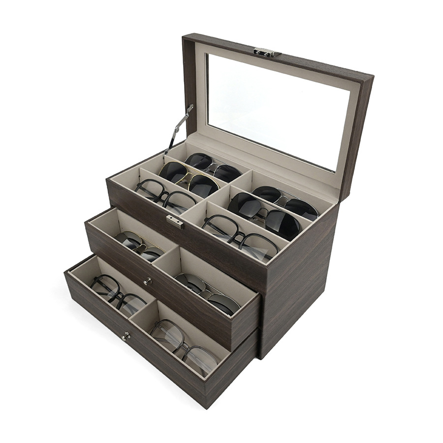 現物天然レトロ木製眼鏡ケース眼鏡収納ケース太陽胡桃木眼鏡包装ケース卸売り