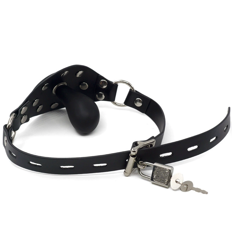 Inflatable Ball Gag, Silicone Mouth Plug, Adjustable Straps or Strapless, BDSM Training Tool