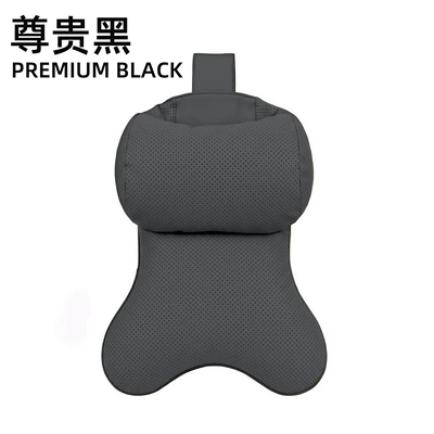 Unisex Dual-Core Headrest, Headrest - double-sided-suede-leather-premium-black-single-pack