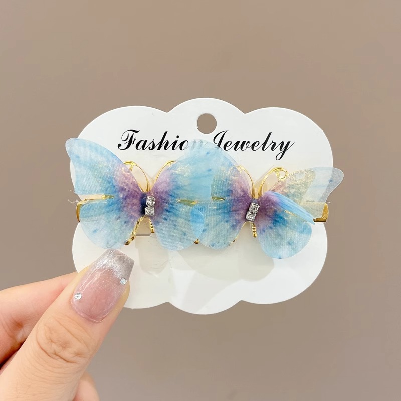 Super hada mariposa horquilla accesorios para el cabello para niños niña bebé lindo tocado horquilla niña flequillo clip lateral tocado