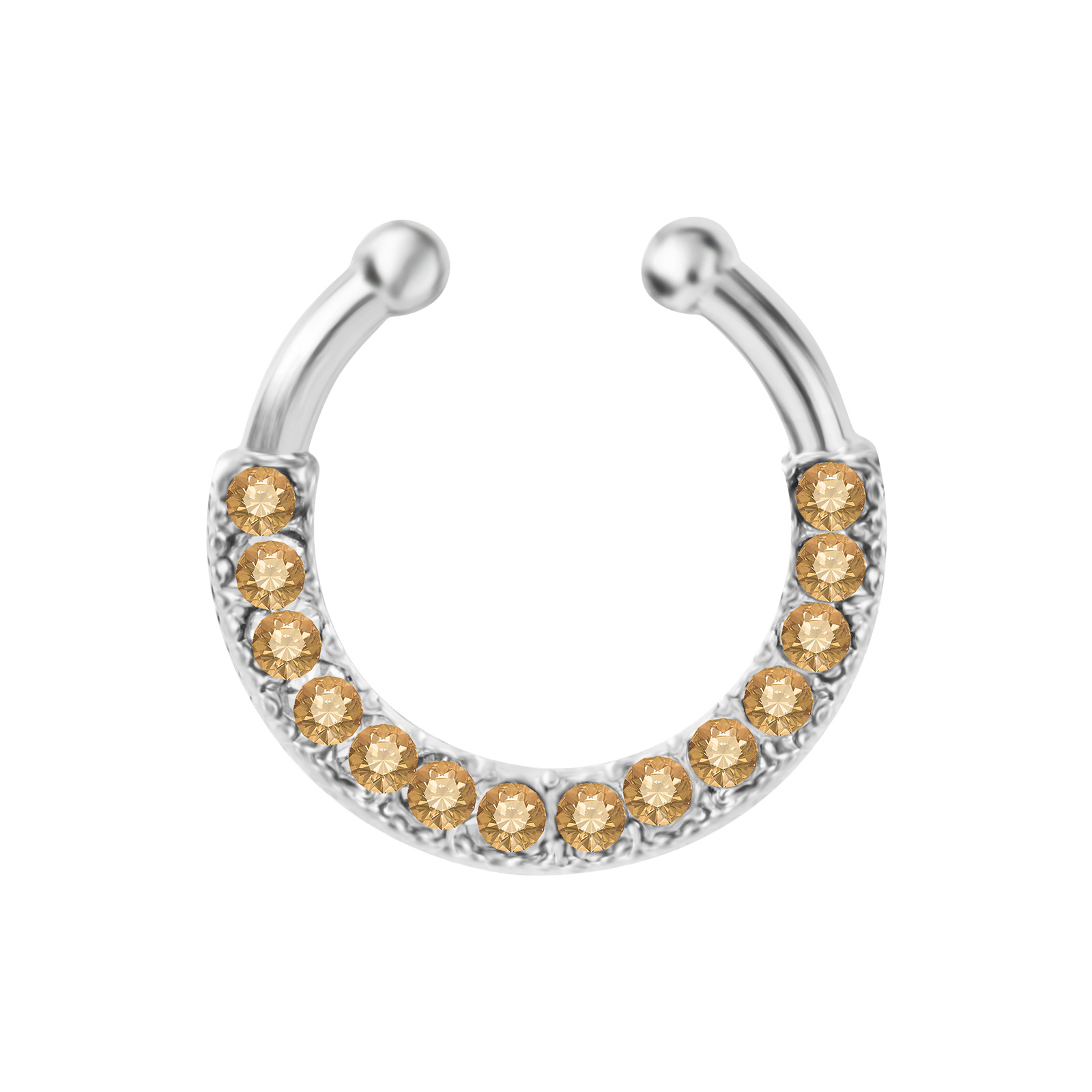 Næsepiercing i rustfrit stål geometrisk ring med diamant_voghion.com