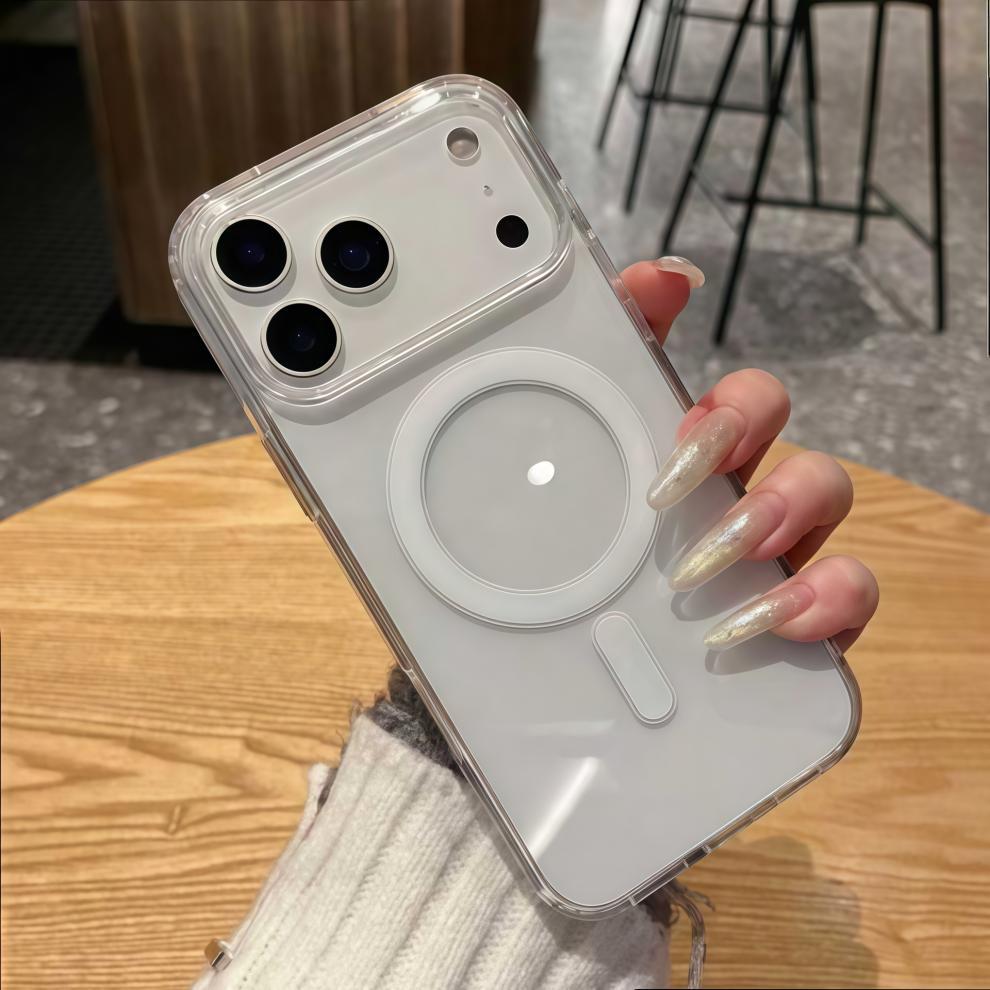 适用iPhone17Promax亚克力透明磁吸手机壳苹果16大孔15防摔保护套
