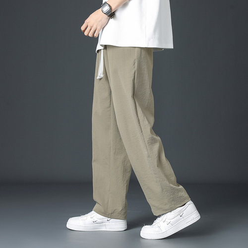 Men's Spring Trendy Loose Straight Leg Wide Leg Pants, Japanese Retro Sport Spring and Autumn Casual Pants