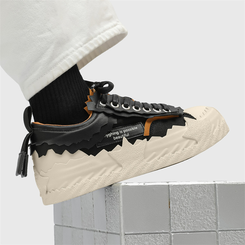 2025新款低帮蛋壳男鞋厚底增高潮流运动休闲板鞋子男一件代发X317