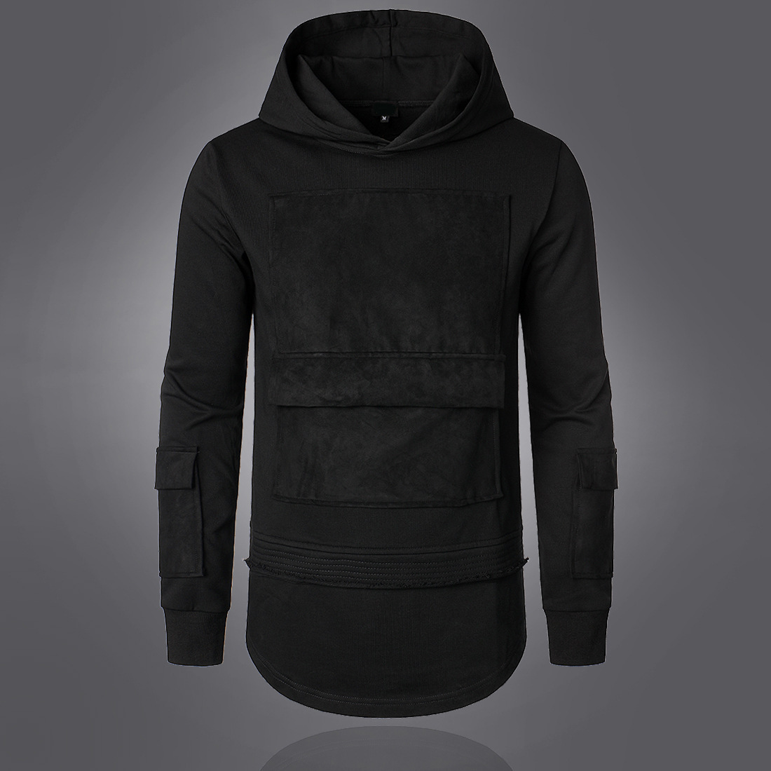 2022 herfst en winter nieuwe hoodie effen kleur losse jas donkere stijl trendy heren hoodie met capuchon_voghion.com