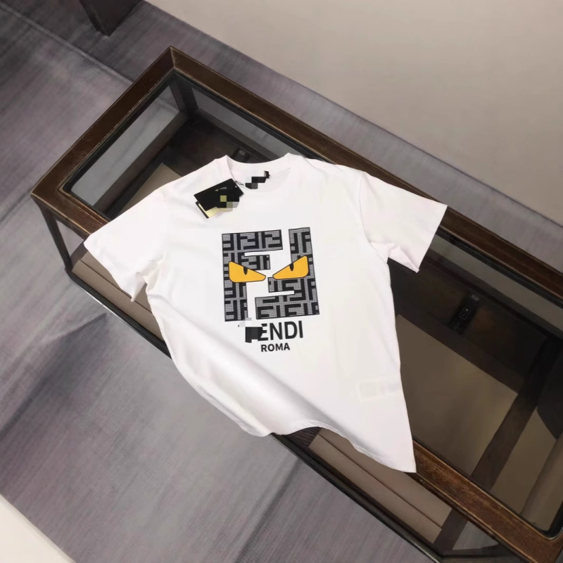 2025 Feng Di Cotton Short-Sleeve Men's Trendy Brand Simple Ins Loose Hong Kong Style T-Shirt Base Shirt Half-Sleeve Summer Pure