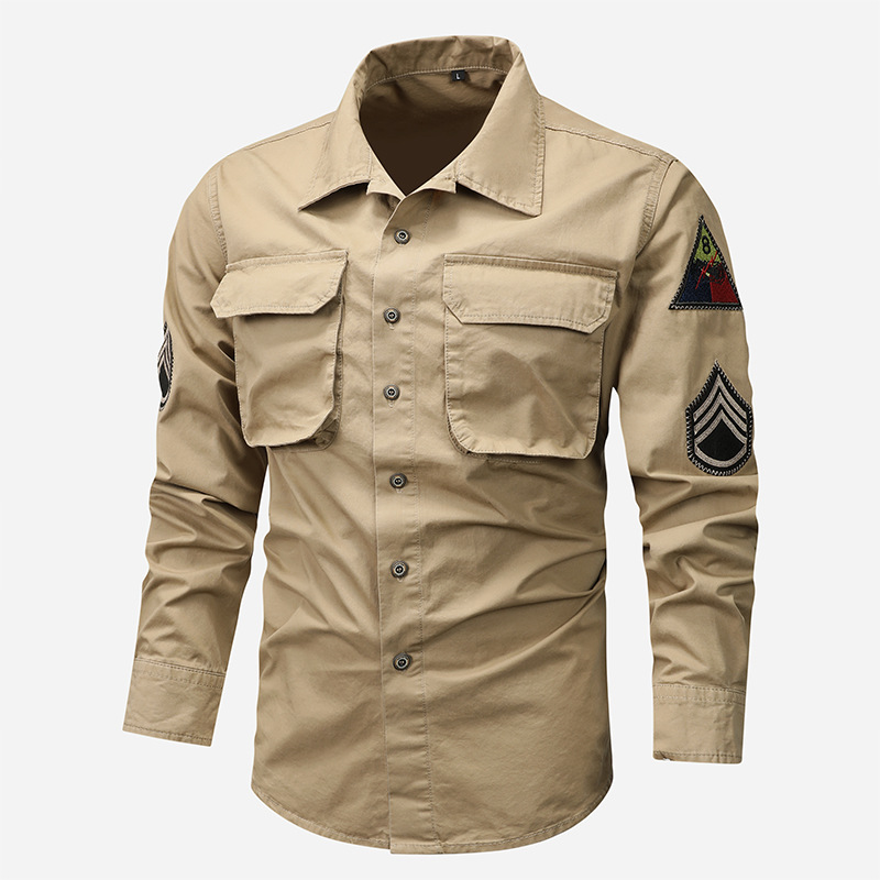 Nuevas camisas de manga larga de hombre otoño y invierno de mediana edad juvenil chaqueta de ropa casual de moda chaqueta de camisa de color sólido
