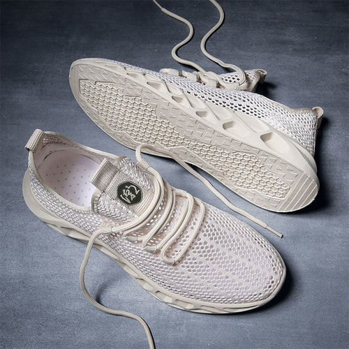Summer Mesh Shoes for Men 2025 Breathable Flyknit Mesh Casual Sports Shoes for Men with Hollow Design Trendy Shoes for Students