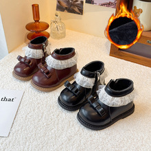 女童靴子2025冬季新款儿童马丁靴加绒保暖皮靴宝宝公主短靴潮流鞋