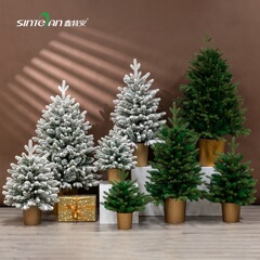 クリスマスツリー Xintean クリスマスツリーセットシミュレーション PE ゴールデンポットデスクトップパッケージクリスマスツリー雪の木