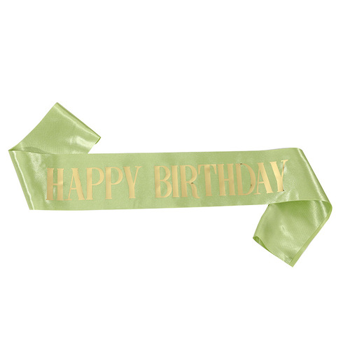 New Green Satin Shoulder Strap Ribbon Birthday Girl Party Belt Bride to Be Decoration