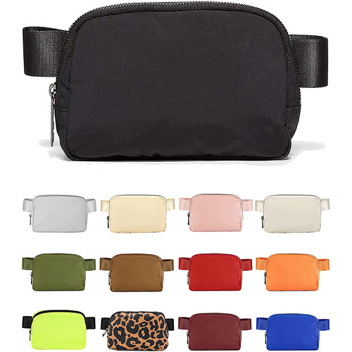 Cross-border lulu same style waist bag nylon waterproof chest bag outdoor versatile crossbody men's and women's sports running mobile phone bag