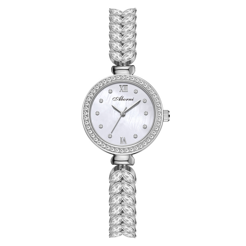 YBN2308 silver shell white face silver nail