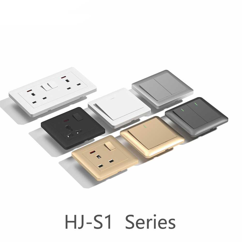 跨境外贸86型开关插座墙壁面板家用电灯双开单联二开单控开关暗装