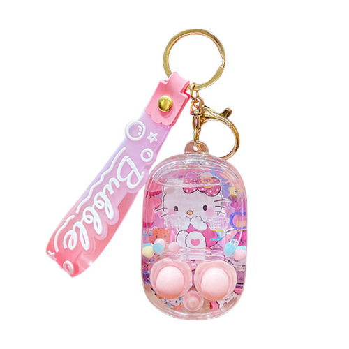 New decompression game console water shooting keychain cartoon Sanrio student school bag pendant small gift wholesale