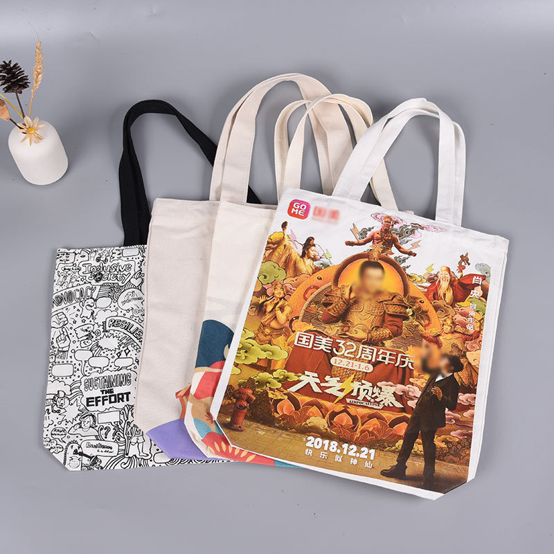 厂家定 制棉布袋动漫彩印手提帆布袋创意学生帆布手提袋可印logo