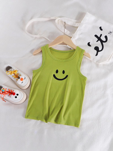 Children's new fashion vests for boys summer, unisex spaghetti strap tops for girls, baby ice silk tops - factory wholesale