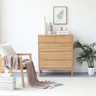 Small Apartment Living Room Simple Sideboard Household Oak Bedroom Storage Cabinet Nordic Solid Wood Chipper Processing Customization
