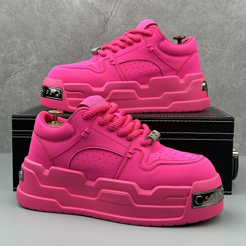 Thick-Soled Height-Increasing Dad Shoes 2025 Men's Versatile Trendy Shoes New Casual Platform Shoes Thick-Soled Height-Increasing Sneakers
