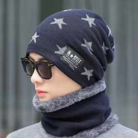 冬天帽子韩版时尚套帽外贸针织帽电商热销针织两件套户外毛线帽
