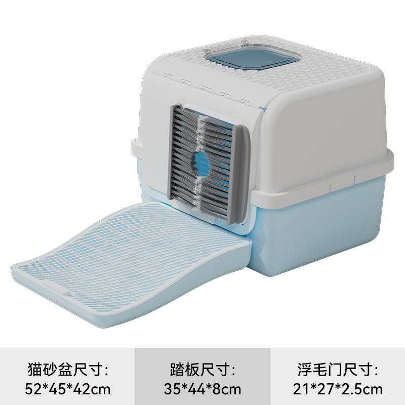 Explosión de eliminación de pelo flotante lavabo de arena para gatos antiodor totalmente cerrado de tamaño super grande de eliminación de pelo para gatos inodoro de arena para gatos antiderrama