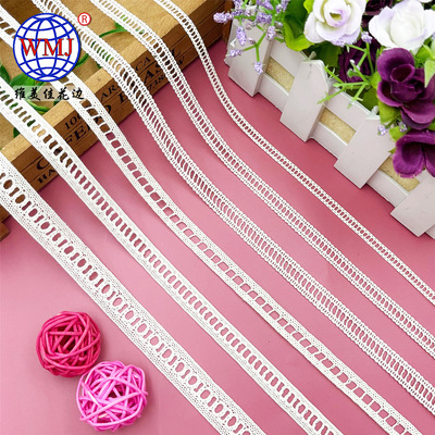 維美佳廠家直銷 1CM窗簾家紡純棉線花邊 DIY籃子桌布镂空帽飾花邊