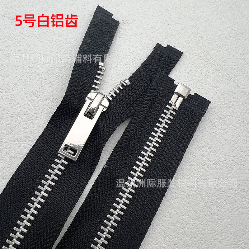 现货工厂白铝本齿黑古铜牙齿服装门襟拉链条装 全黑色金属拉链5号|undefined