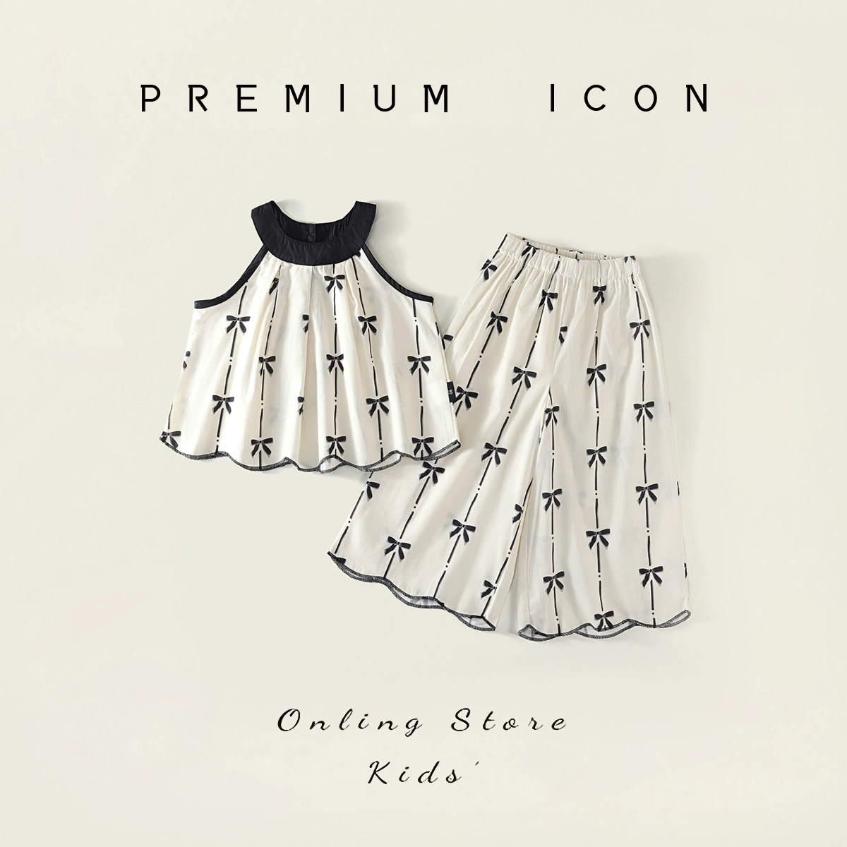 Children's Cotton Summer Set, Designer Two-Piece Outfit, Lightweight Breathable (90–140 cm)