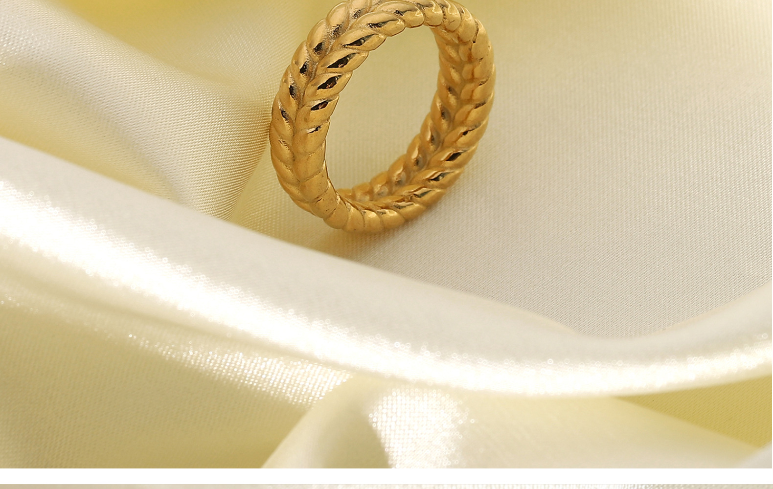 Retro Wheat Stainless Steel Metal Ring display picture 7
