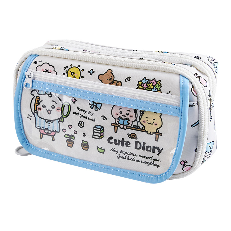 Bagos de lápiz lindos nuevos paquetes de dolor de gran capacidad bolsas de papelería estudiantes de escuela secundaria diseño sensación caja de lápiz caja de papelería de niñas