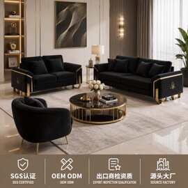 出口款豪华家具客厅1+2+3沙发组合布艺沙发轻奢高级感佛山家具厂