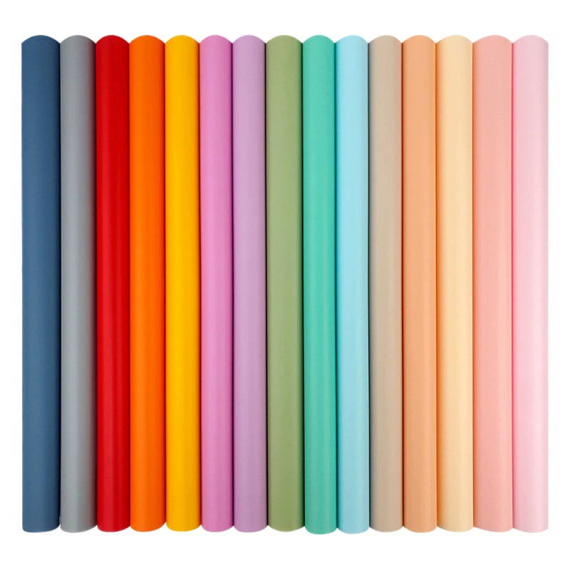 Корейская водонепроницаемая бумага для упаковки цветов, материал для флористики, упаковочная бумага для букетов, флористический декор, однотонная матовая корейская бумага