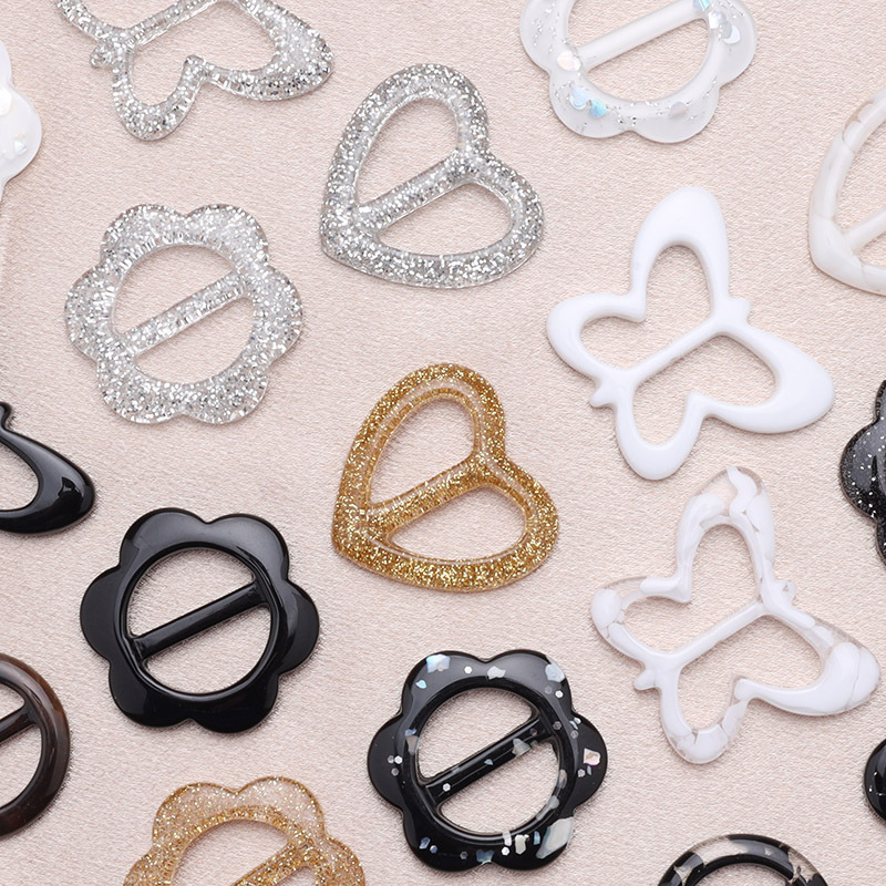 Wholesale Resin Japanese Button Shirt T-shirt Hem Corner Buckle Scarf Scarf Simple Joker Round Three Buckle