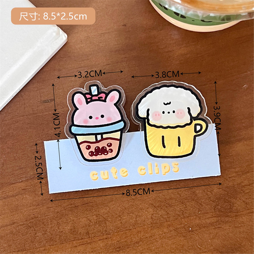 Creativo encantador dibujos animados regalo de decoración papelería sello clip acrílico para chicas