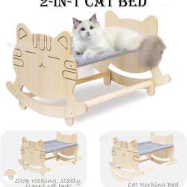 猫床猫吊床床木制高架猫床可拆卸可洗小型狗床增高猫床宠物用品
