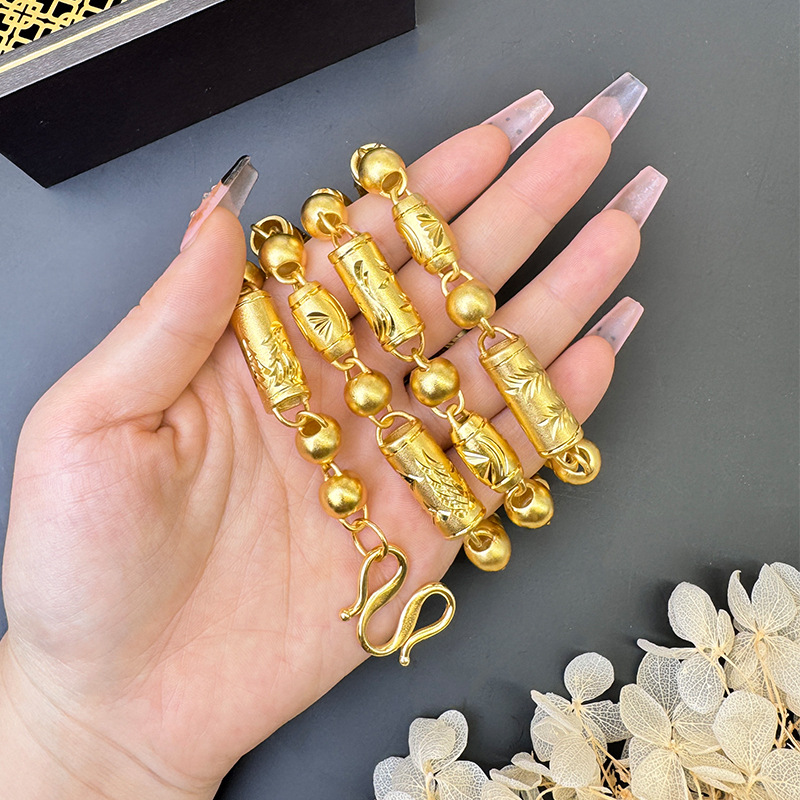 Collar de perlas de oliva de oro de arena vietnamita para hombres, joyas retro chapadas en oro, accesorios Yiwu nuevos productos transfronterizos al por mayor