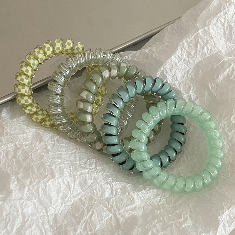 Dolce color cable telefónico cabello anillo de cabello cuerda de cabello mujer simple sin marcas cuerda de cabello no daña el cabello banda de goma cubierta de cabello