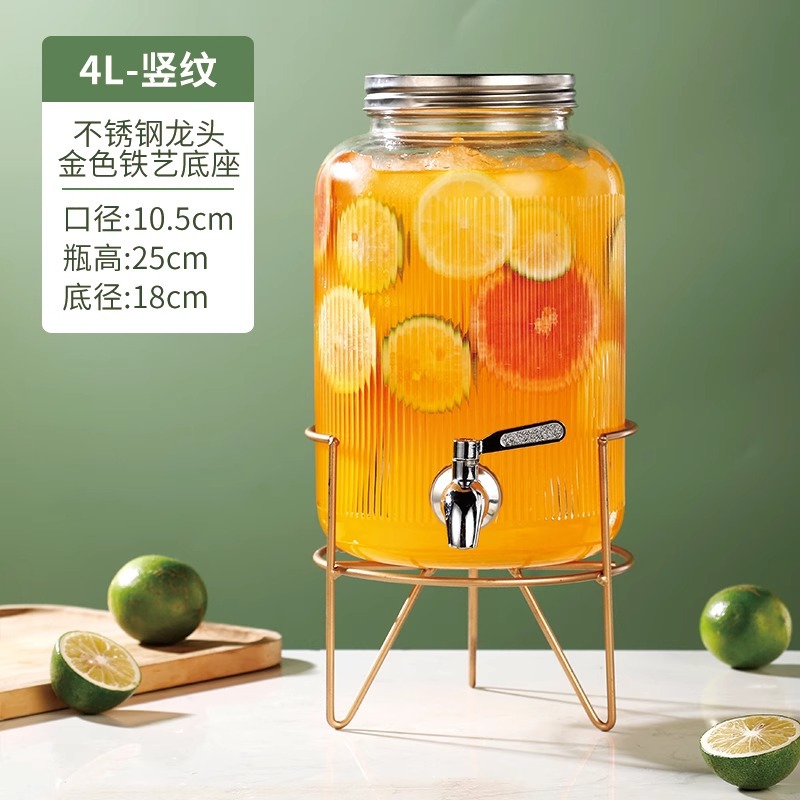 En nombre del barril de Cola, barril de bebida de cerveza, barril de vino de barman, barril de té de frutas con grifo, barril de jugo, contenedor, botella de vidrio